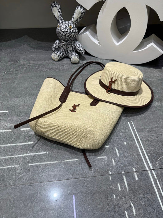 YSL Tote Bag & Hat Set Plant Grass 209740