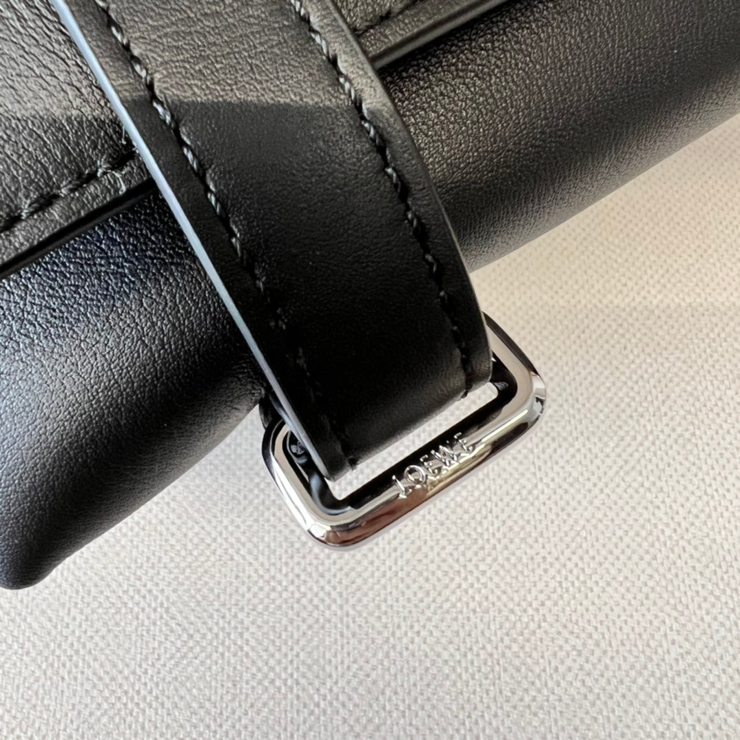 Loewe XS Military Messenger Bag 24.5 Black Cowhide