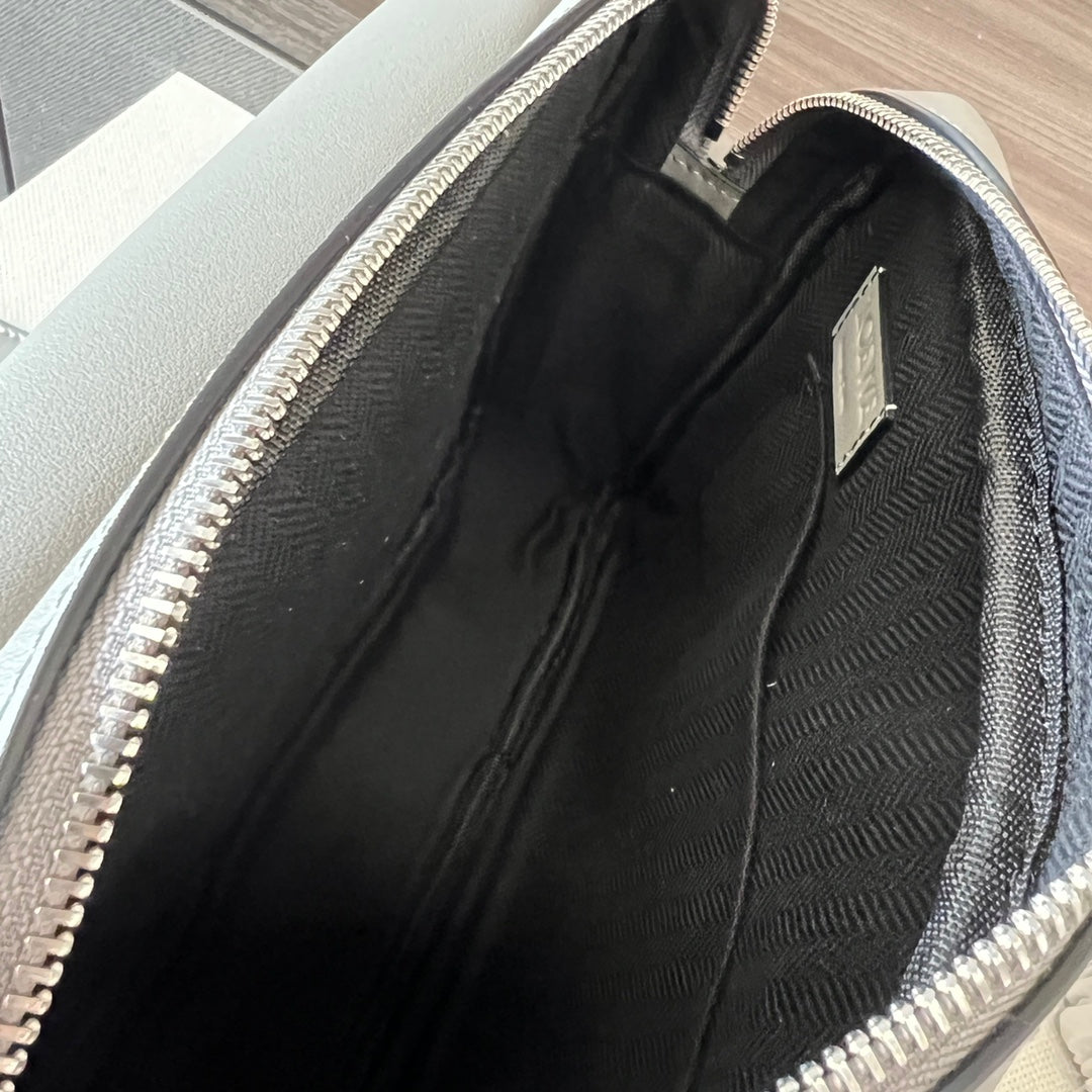 Loewe XS Military Messenger Bag 24.5 Light Grey Cowhide