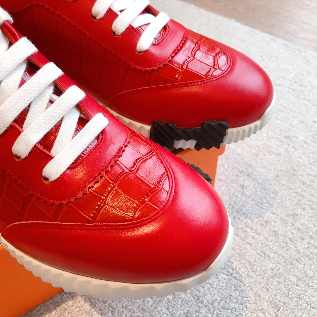 HM Bouncing Sneakers Red Embossed Sheepskin 705795