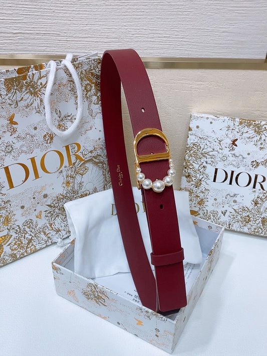 DIOR 25S BELT 30 MM IN RED CALFSKIN 586579