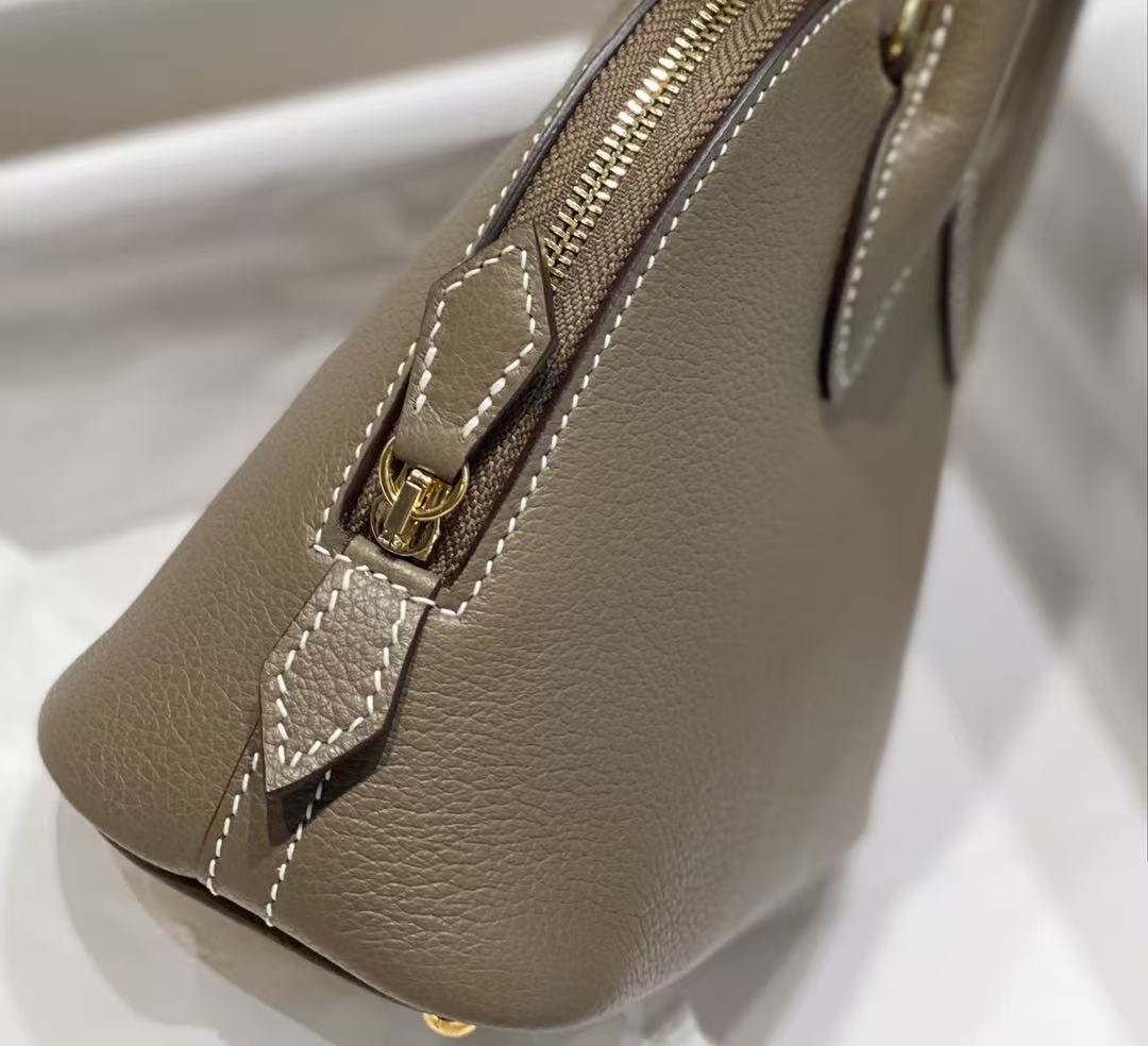 HM Bolide Mini 18cm Etoupe Togo Leather Gold Hardware