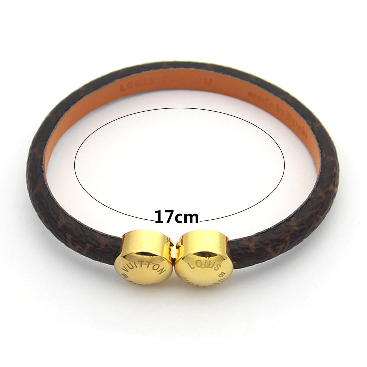 LVB59 Round three-dimensional buckle, belt titanium steel bracelet for lovers Jewelry