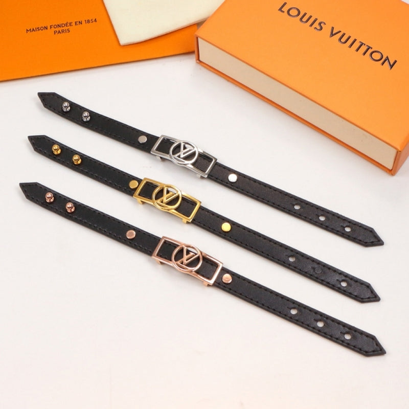 LVB110 Belt titanium steel bracelet couple, hollow three-dimensional alphabet with bracelet Jewelry
