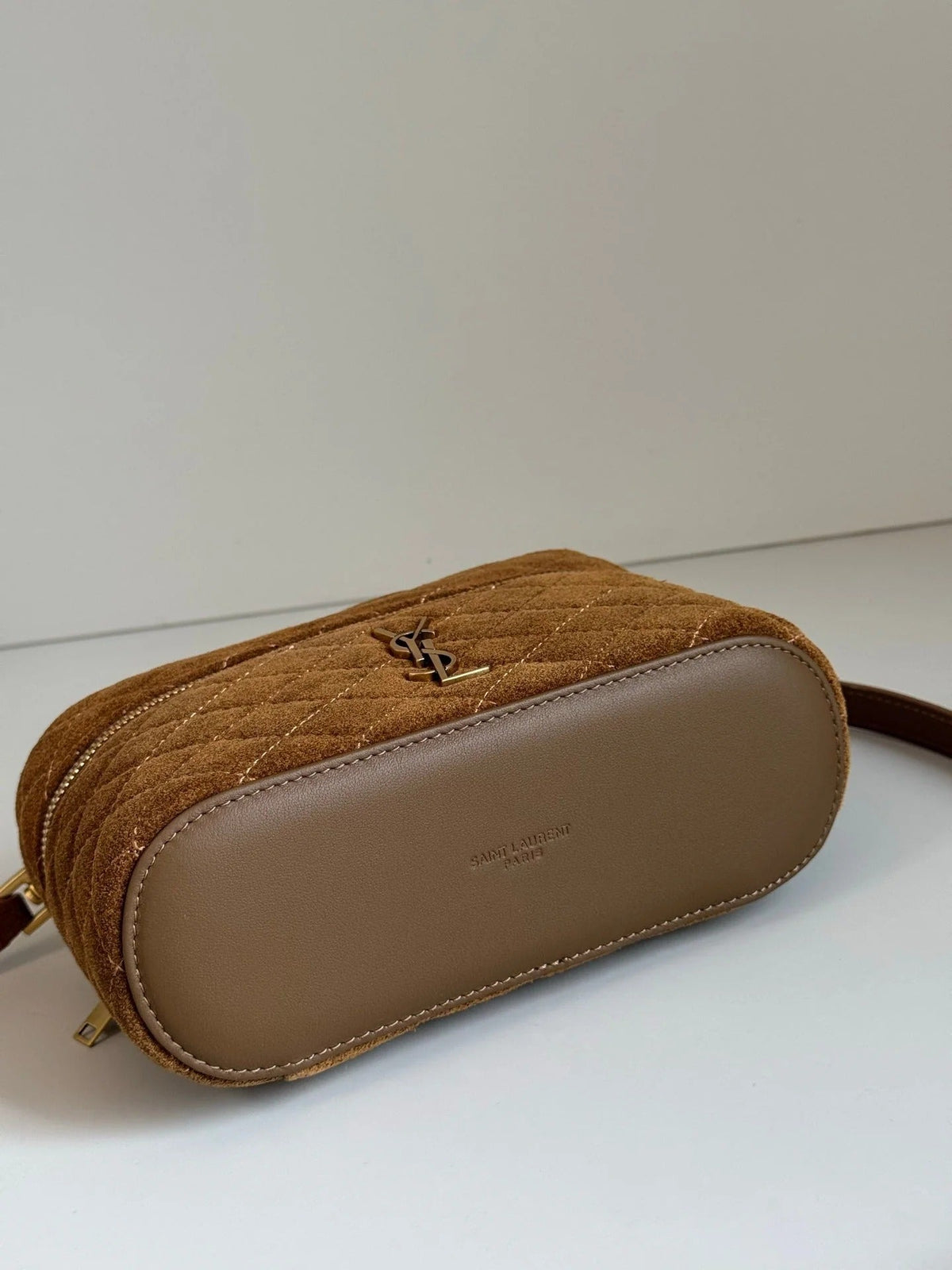 YSL 2026 Saint Laurent Gaby Vanity Bag 18cm Brown Suede