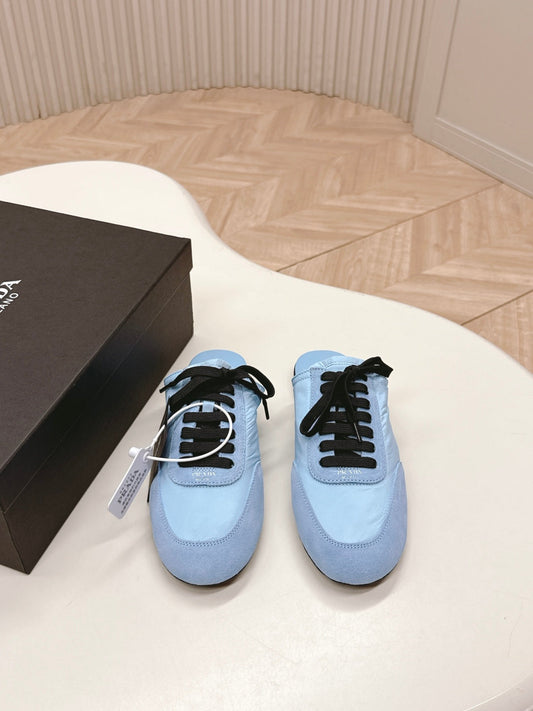 PRA 26S Mule Sneaker Light Blue Suede Canvas 600610