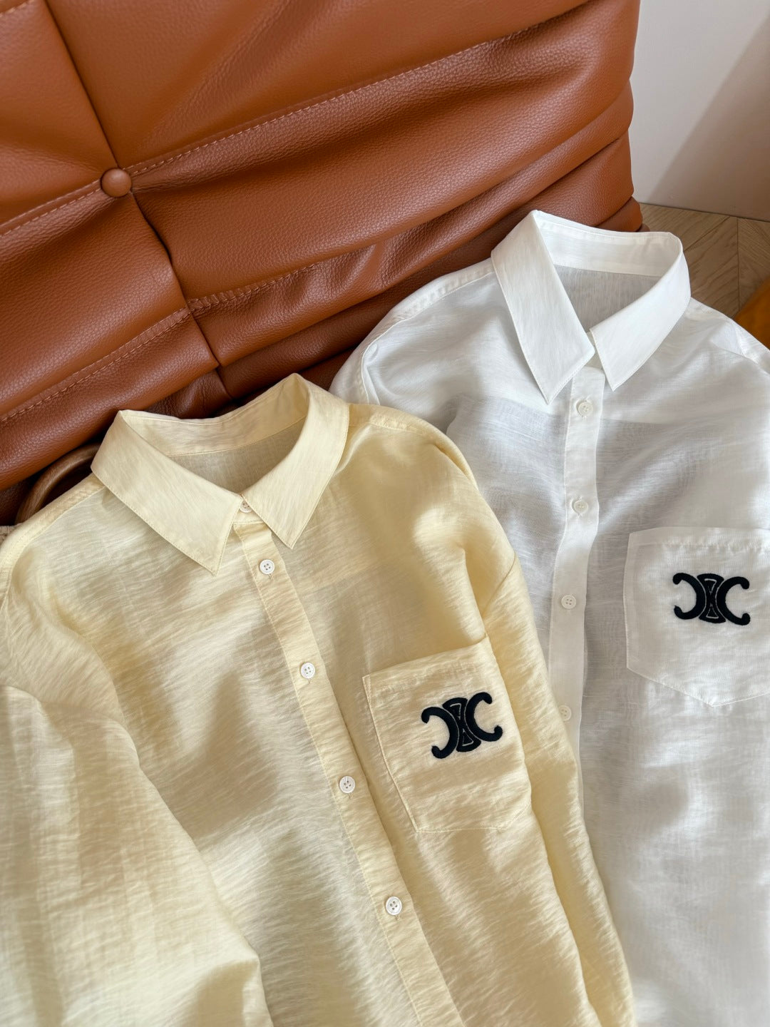 Celine 25 Logo Shirt Ivory-White and White Cotton