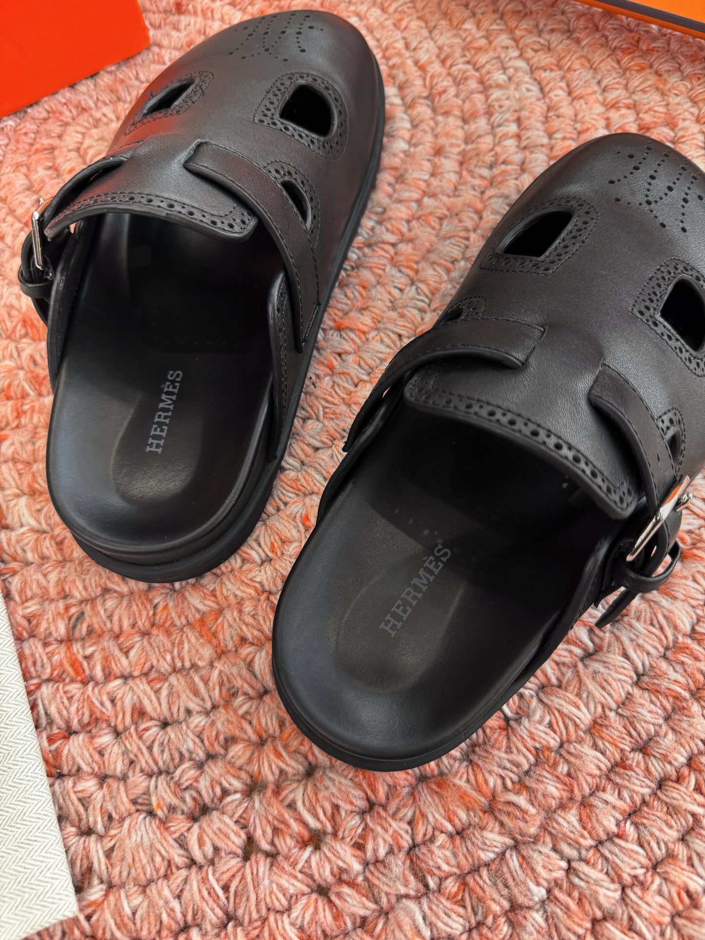 HM Monk Mules Black Leather 648494