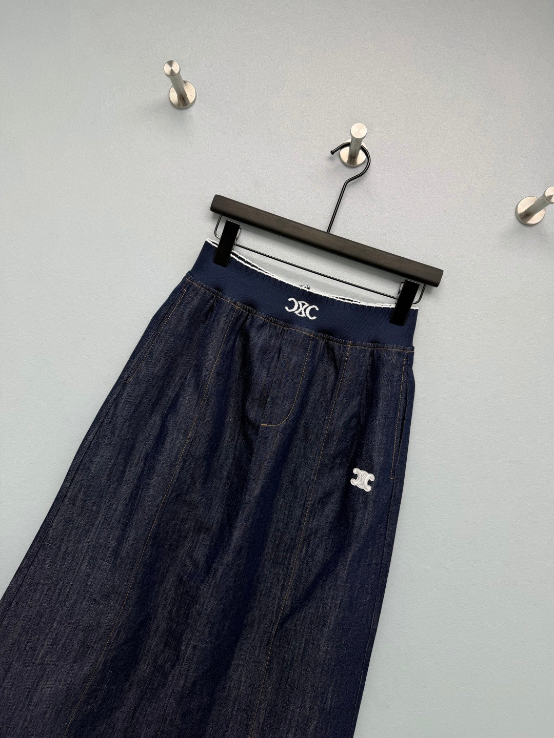 Celine 26s Waist Skirt Dark Blue Denim 399305