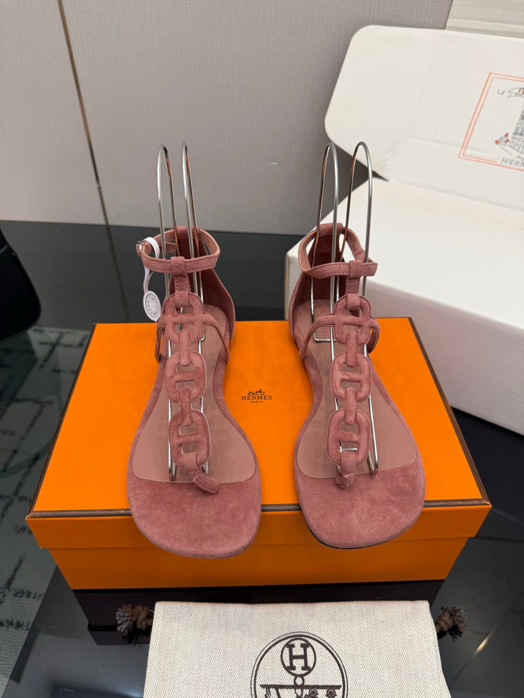 HM Milos Sandal Rust Rose Suede 829167