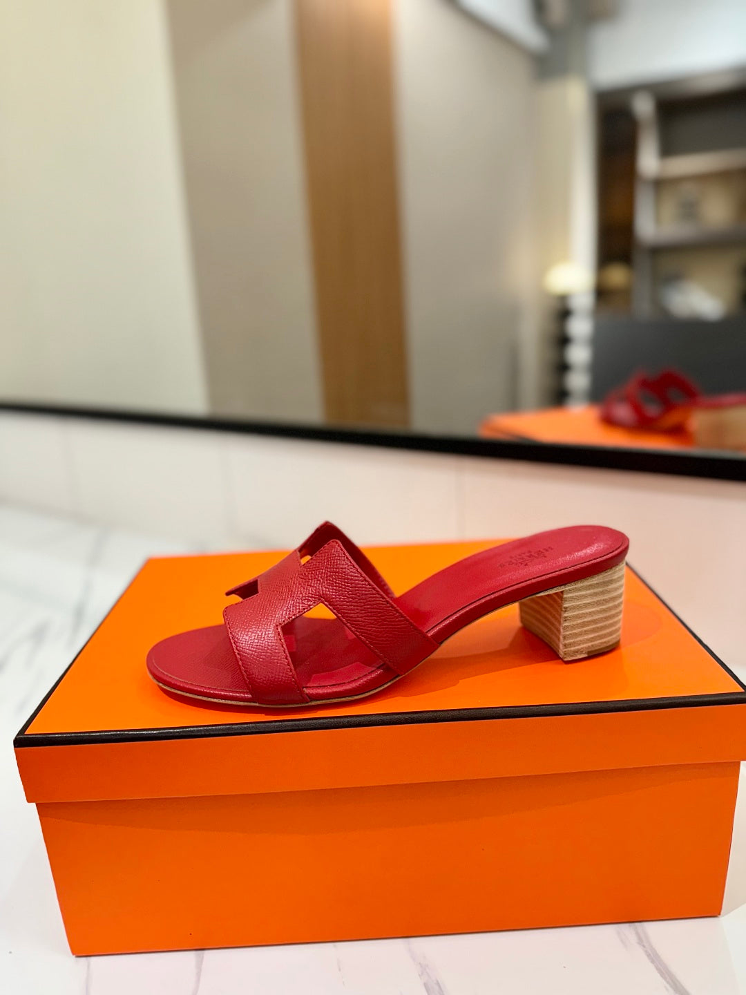 HM Oasis Sandals Red Cowhide 294842