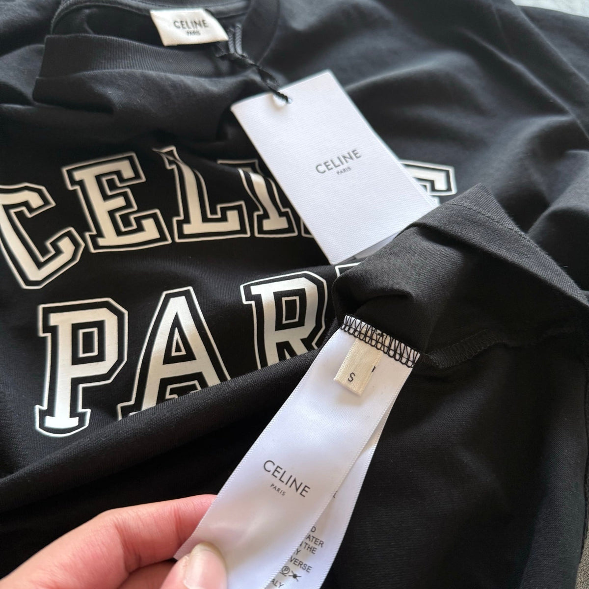 Celine SS26 Letter Print Short-Sleeve Tee Cotton 350456