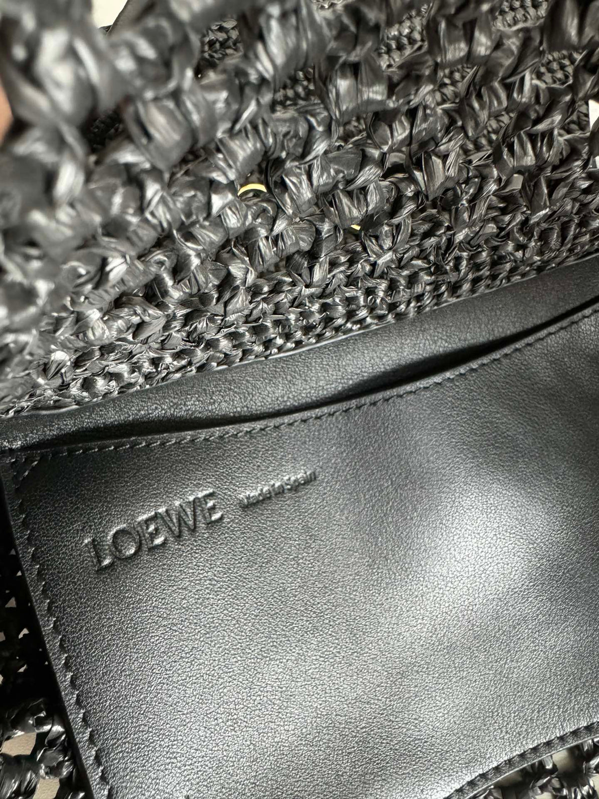 Loewe Medium Ola Bag 26 Black Raffia