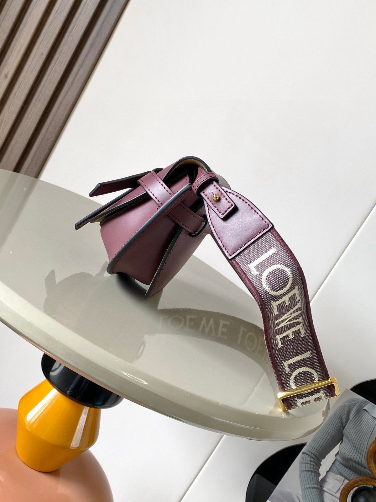Loewe Mini Gate Dual Bag Burgundy Calfskin