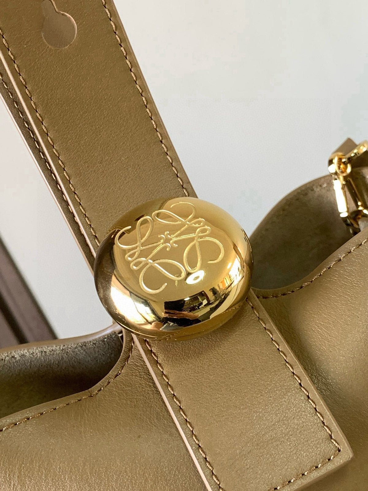 Loewe Mini Pebble Bucket Bag Bronze Brown Smooth Calfskin