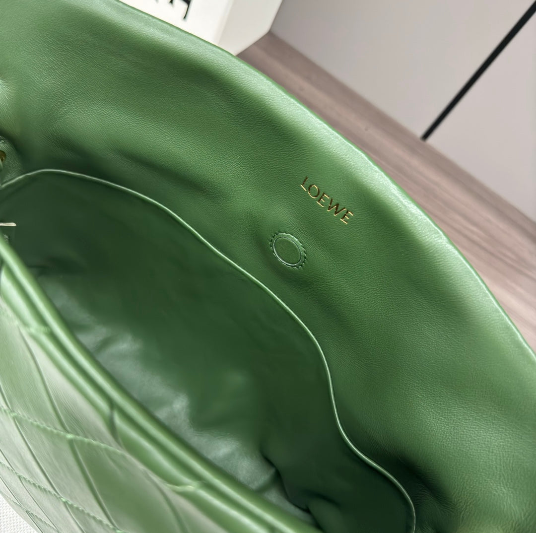 Loewe Flamenco Lucky Bag Clutch Muted Green Lambskin