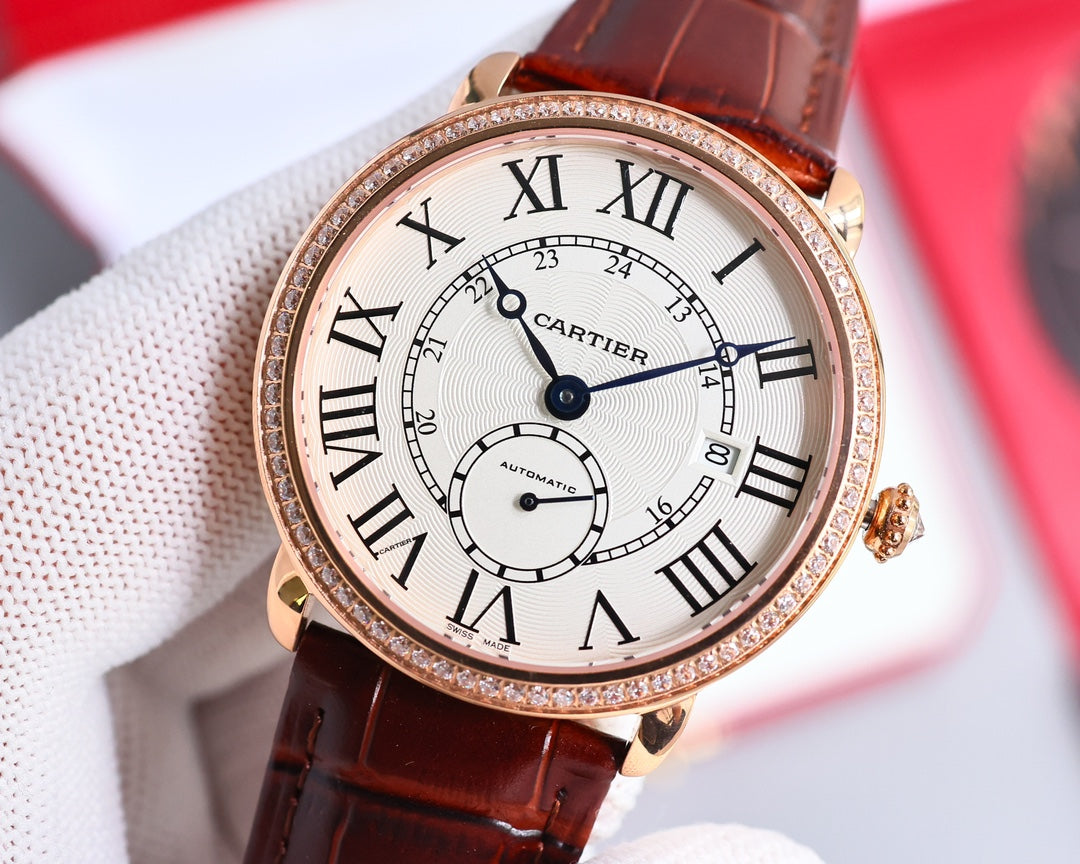 RONDE LOUIS CARTIE 40MM ROSE GOLD WHITE DIAL