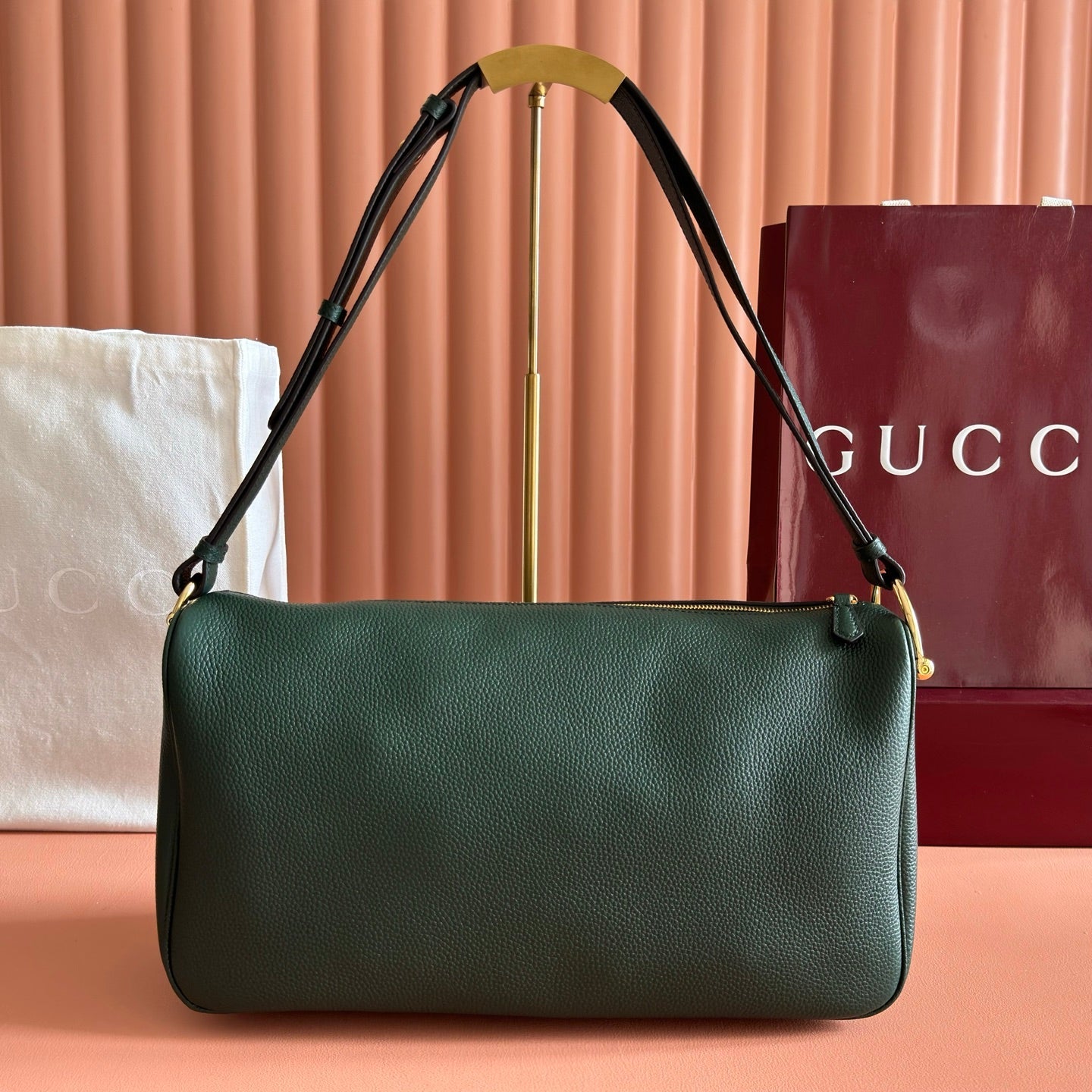 Gucci 2026 Half Horsebit Bag 31.5cm Green Cowhide 277268