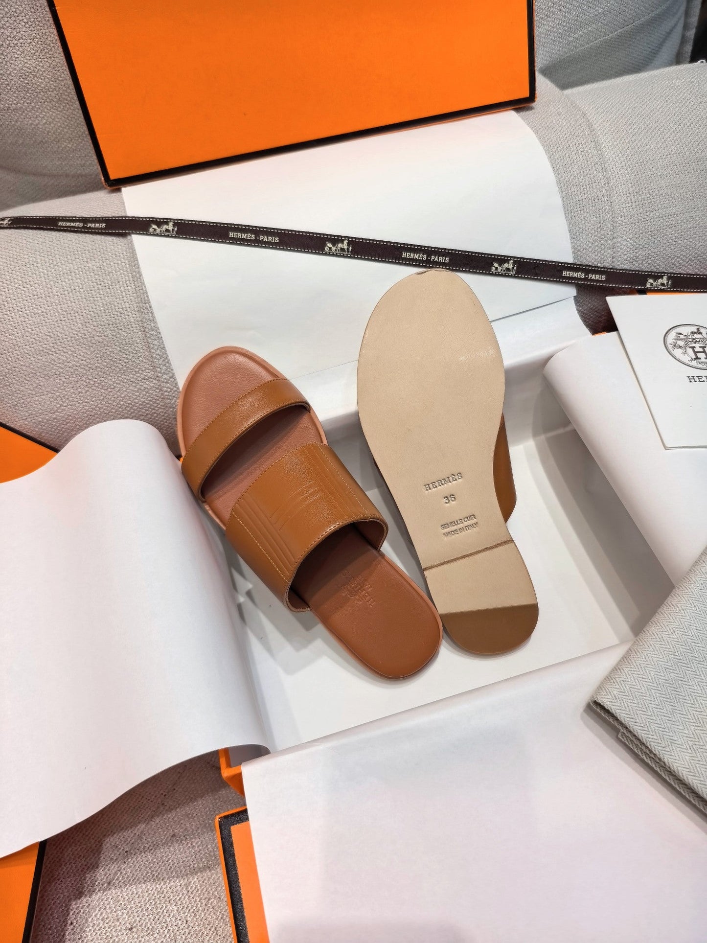 HM Mona Sandals Tan Leather 799035