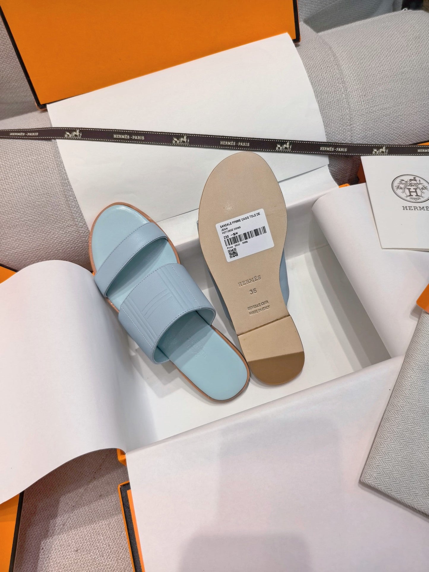 HM Mona Sandals Light Blue Leather 799039