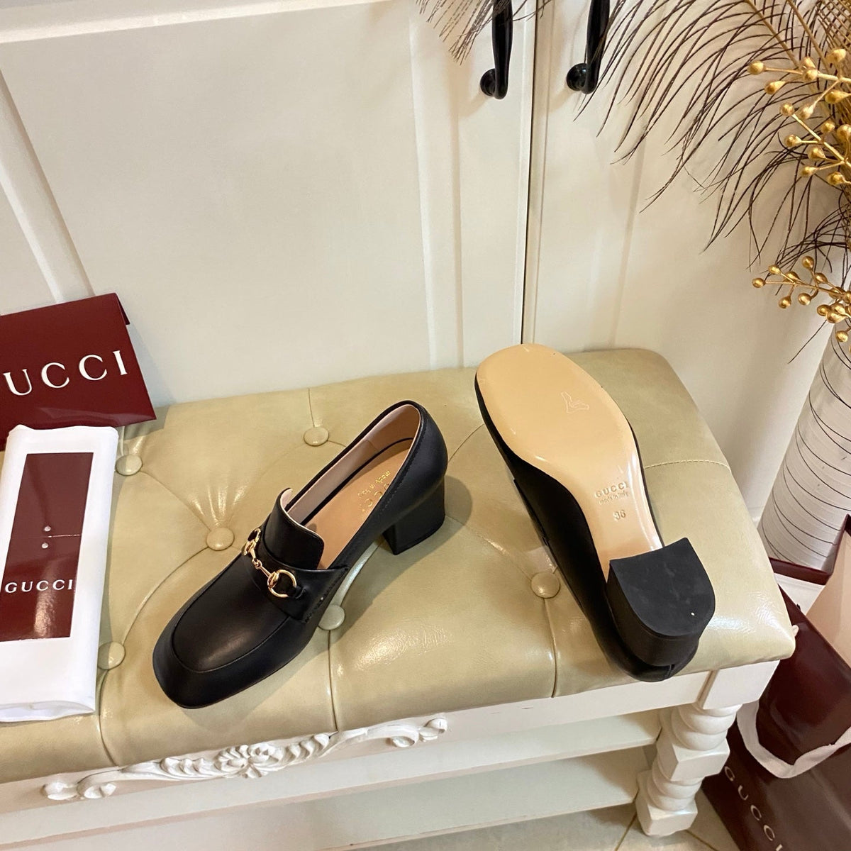 Gucci 26s Horsebit Loafers 55 Mm In Black Smooth Calfskin