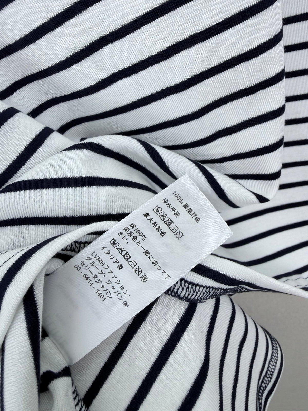 Celine T-Shirt In White And Black Stripes Polyester Fiber