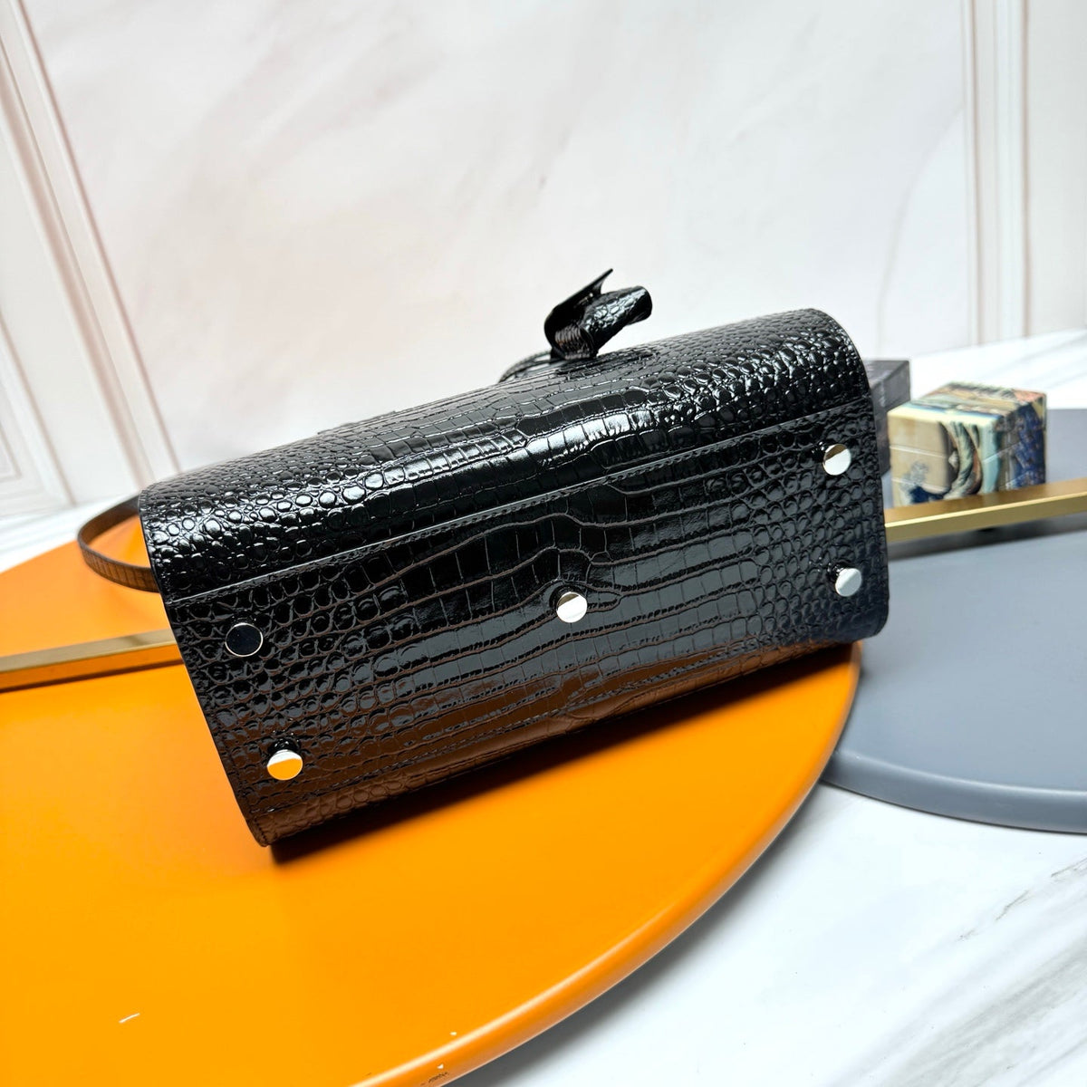YSL Sac de Jour Baby 26cm Black in Crocodile-patterned Cowhide 285793