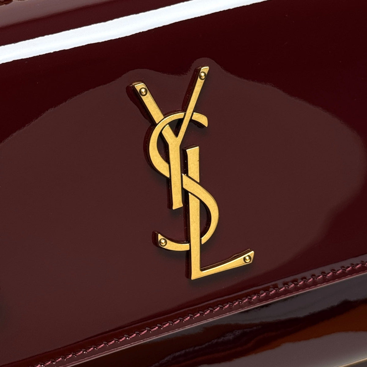 YSL Sunset Bag 22cm Burgundy Patent Leather 285543