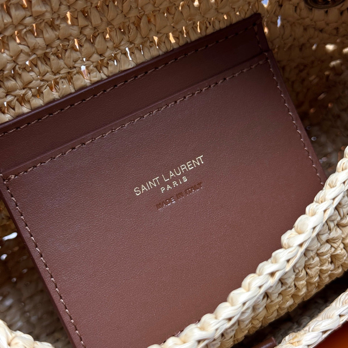 YSL Niki Shoulder Bag 18cm Straw Color in Straw Weaving 285530