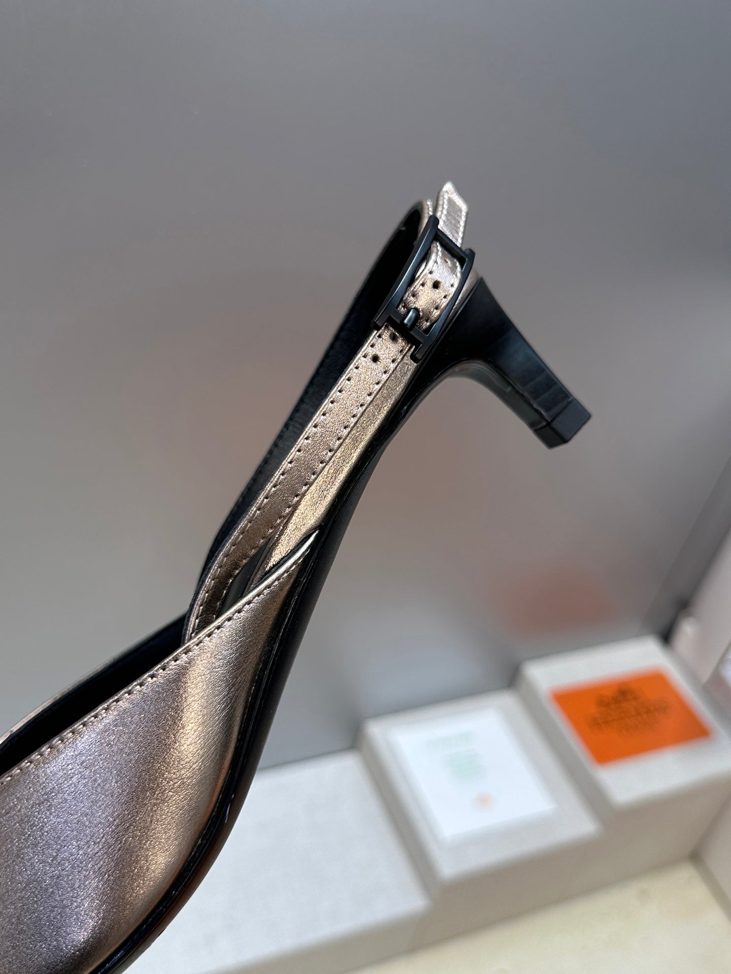 HM Nicoletta Slingback 4cm Sliver Calfskin 830190