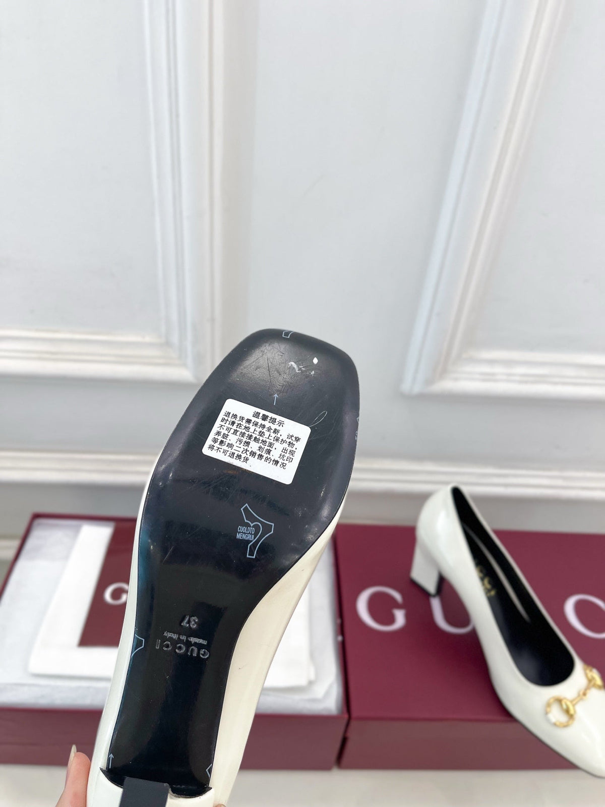 GG 26s Signora Pump 7.5cm White Leather 640306