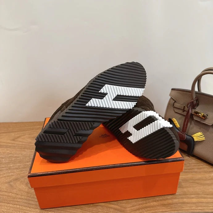 HM 26ss Sneakers Brown Fabric Suede 638582