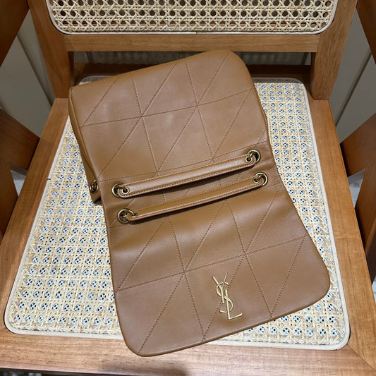 YSL Shoulder Bag 25 Camel Brown Calfskin