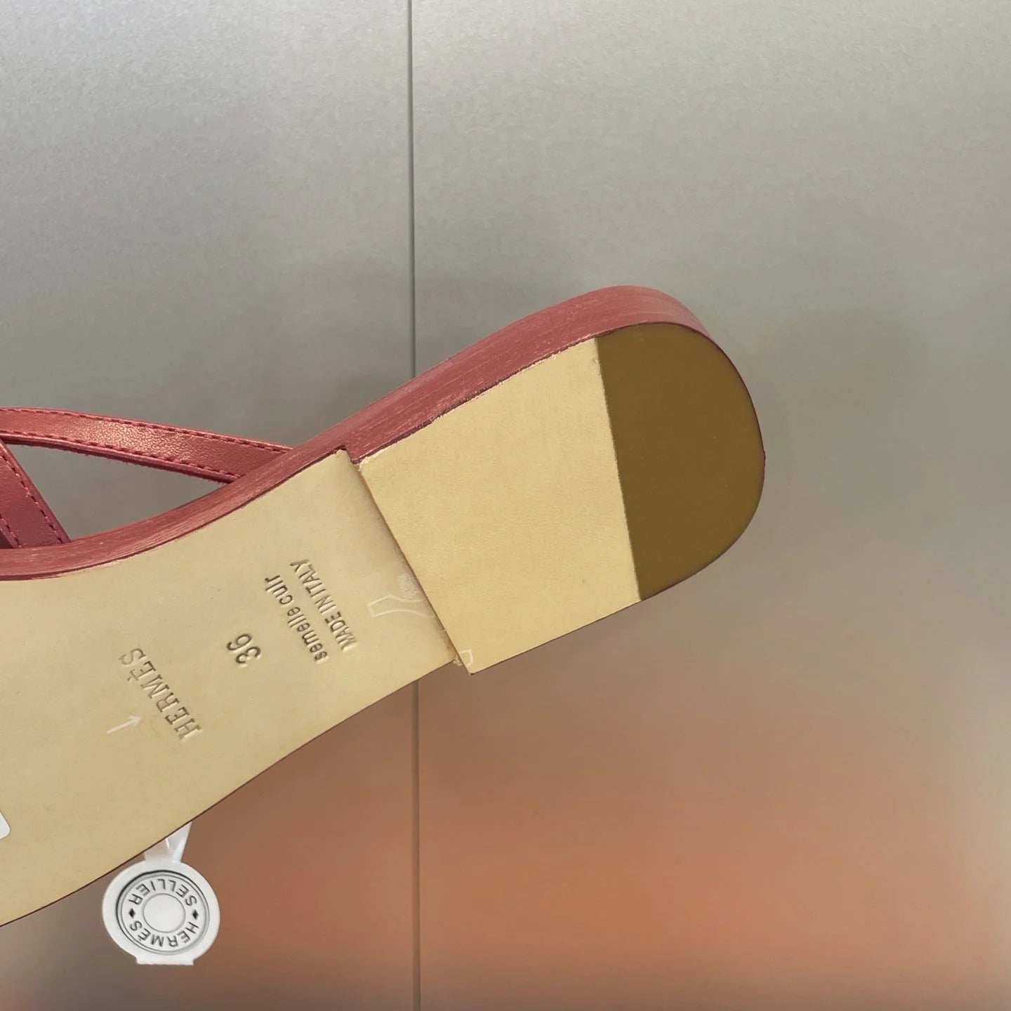 HM 26ss Kelly Sliver Buckle Slipper Dark Red Calfskin 607157