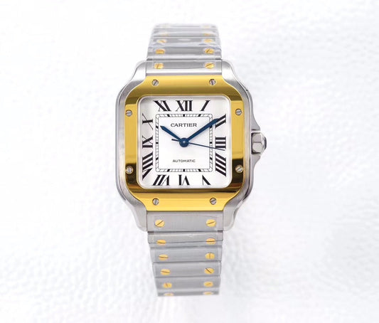 SANTOS LADY 35.1MM AUTOMATIC GOLD STEEL (BEST VERSION)