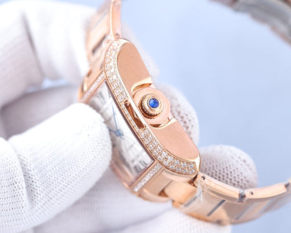 TANK ANGLAISE 30 PINK GOLD DIAMOND BEZEL