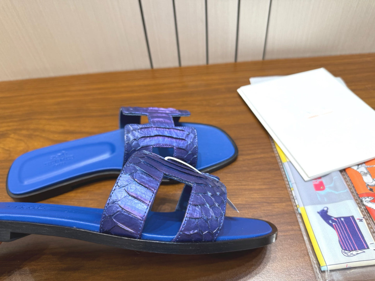 HM Sandal Blue Iris Metallic in Snakeskin 788522