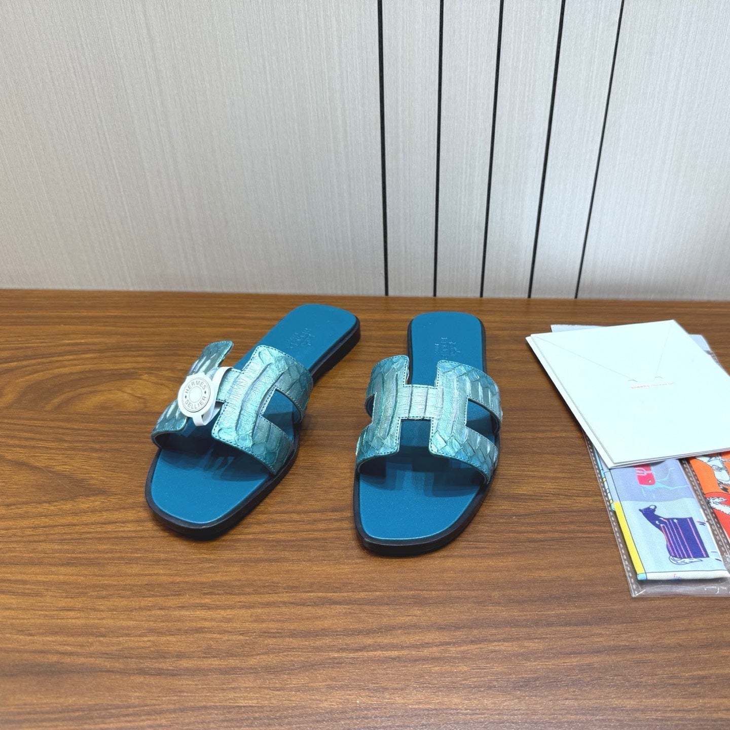 HM Sandal Teal Blue in Snakeskin 788519