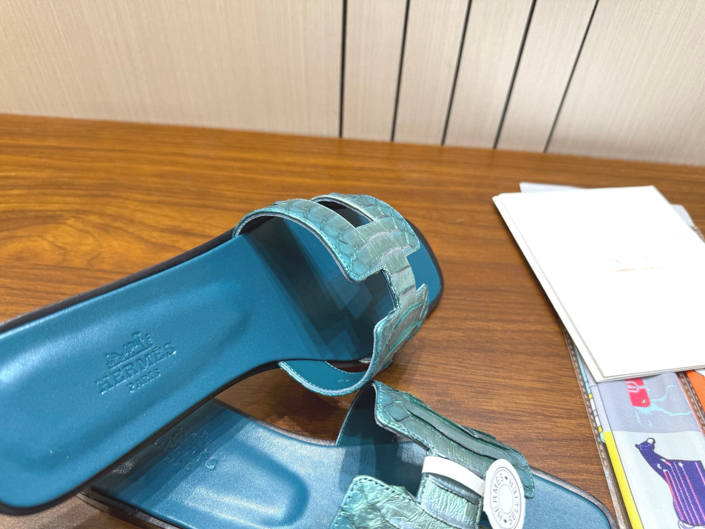 HM Sandal Teal Blue in Snakeskin 788519