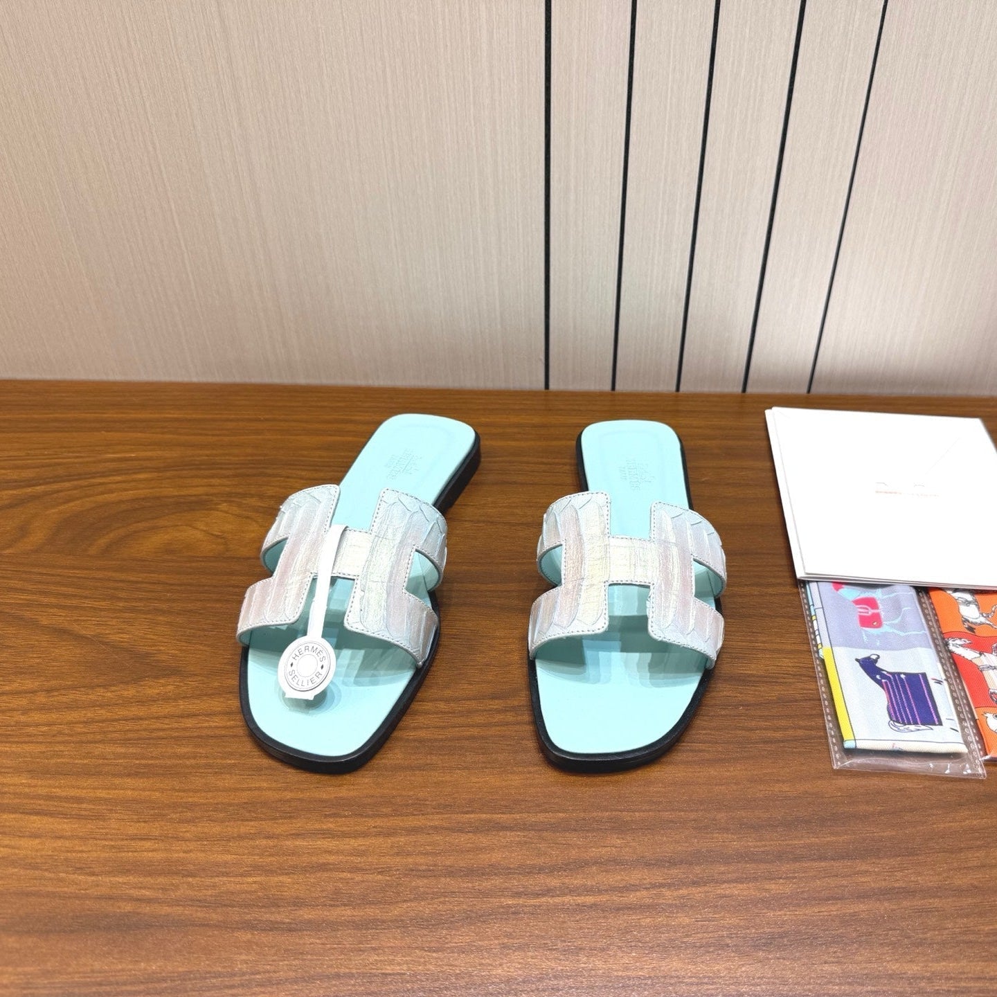 HM Sandal Mint Green in Snakeskin 788516
