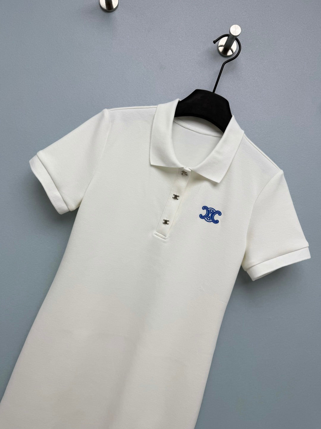 Celine 26 Polo Dress White in Cotton 386640