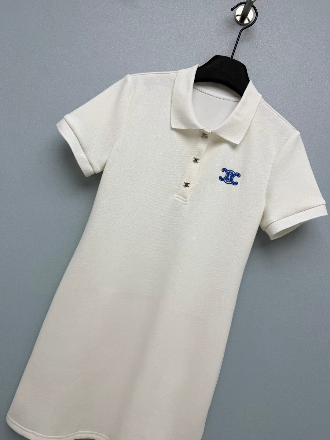 Celine 26 Polo Dress White in Cotton 386640