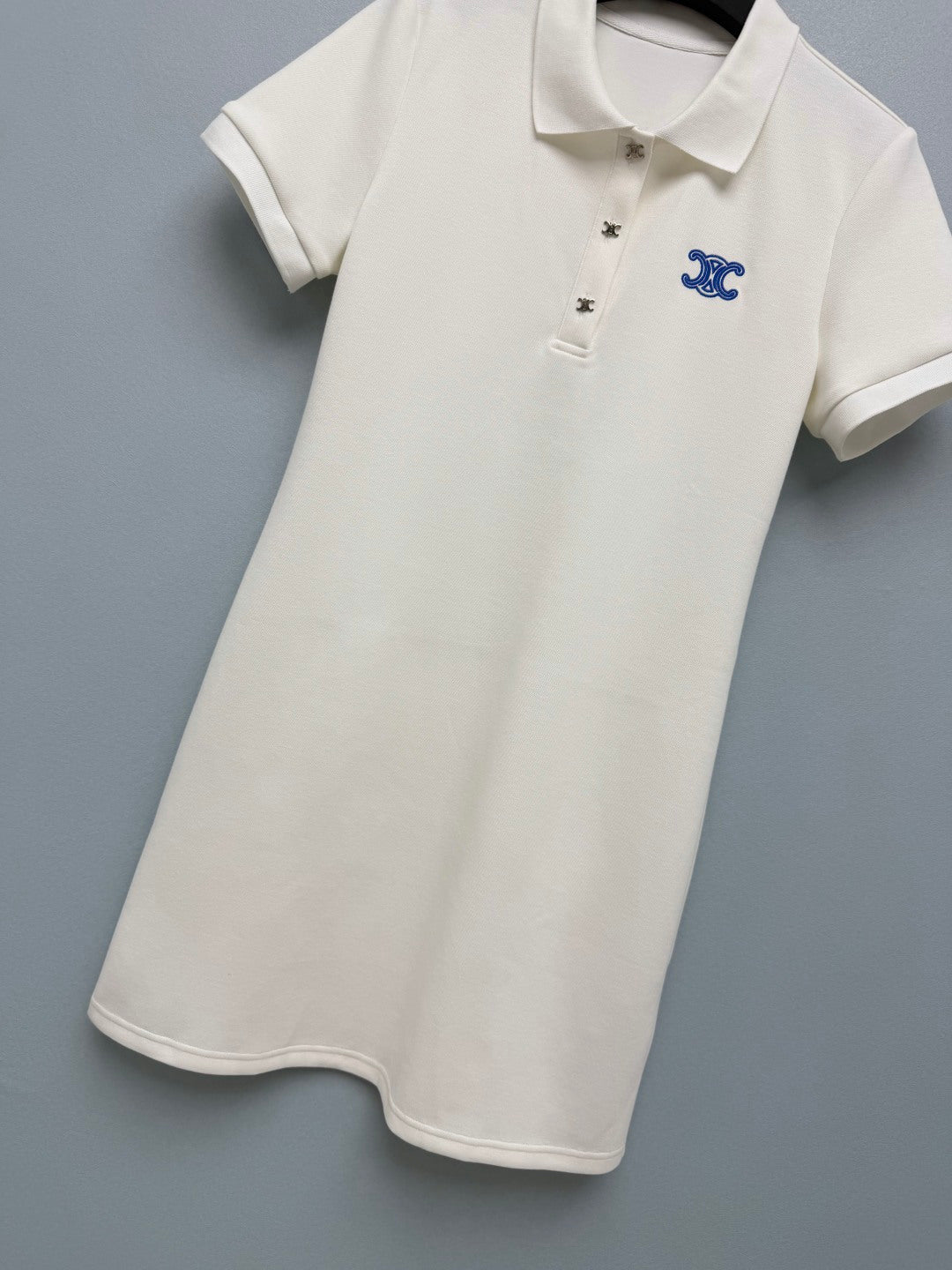 Celine 26 Polo Dress White in Cotton 386640