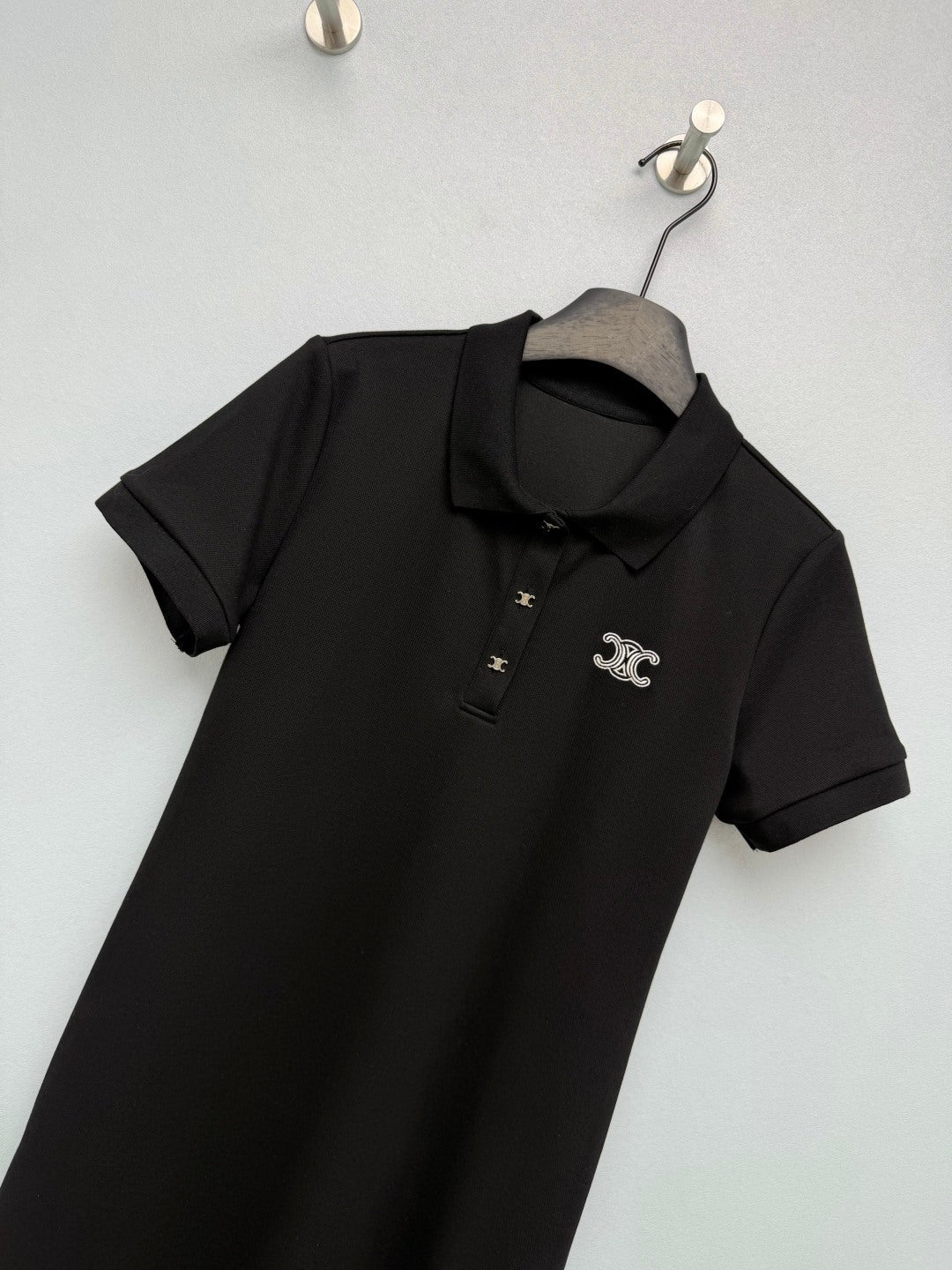 Celine 26 Polo Dress Black in Cotton 386639