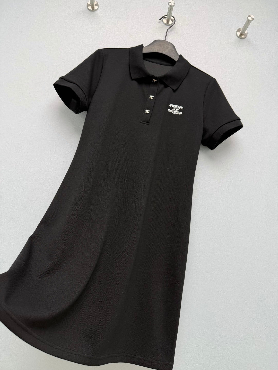 Celine 26 Polo Dress Black in Cotton 386639