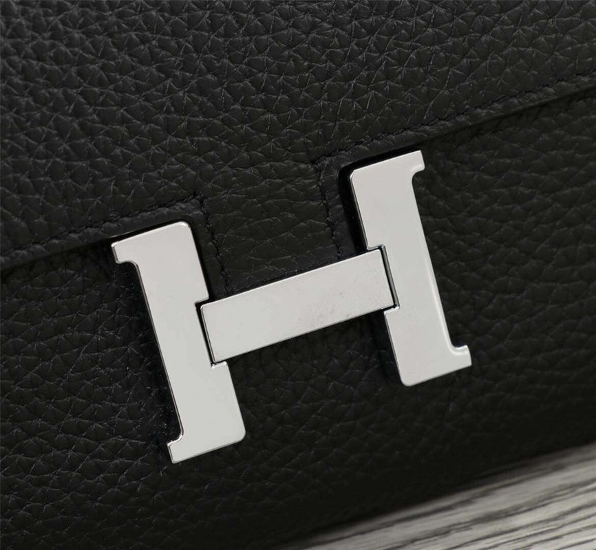 HM Clutch Constance 20.5 Black Calfskin GHW