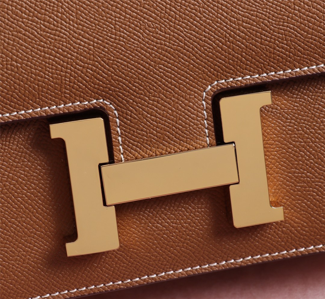 HM CONSTANCE BAGS 19 RUSSET EPSOM GOLD HARDWARE