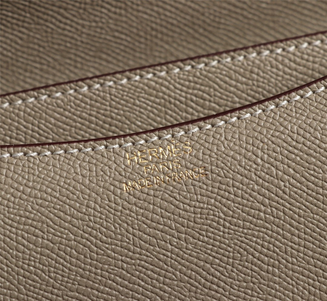 HM CONSTANCE BAGS 19 KHAKI EPSOM GOLD HARDWARE