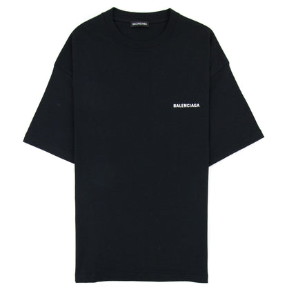 Balenciaga Logo Crewneck T-Shirt  Black