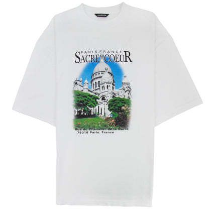 Balenciaga Sacr?-Coeur Print Oversized T-shirt White